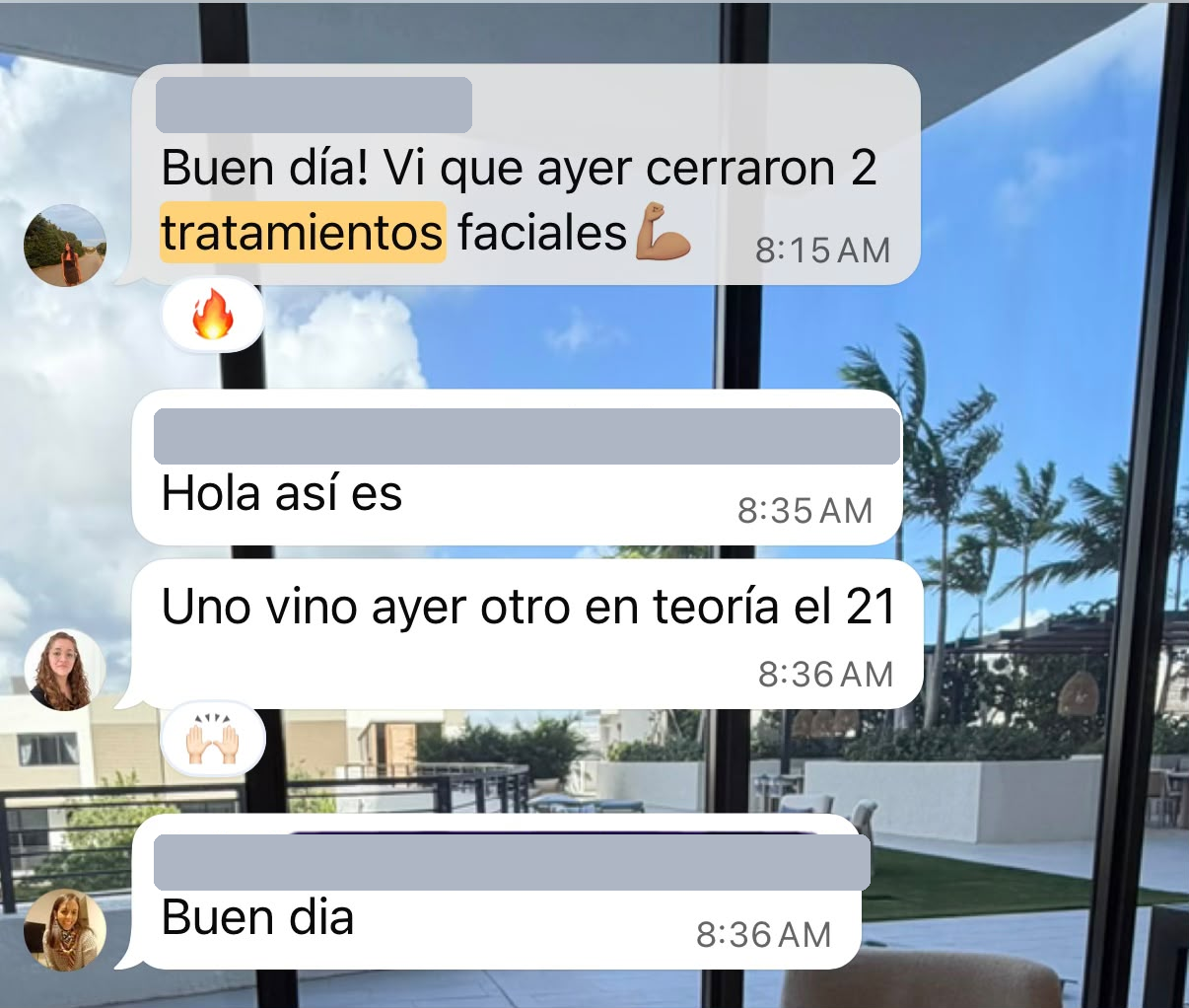 Mensaje real de una clínica: cerraron 2 tratamientos faciales